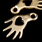 9mm x 15mm Gold Tierracast Pewter Open Heart Hand Charm #CK014-General Bead