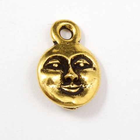 Antique Gold Tierracast Moon Face-General Bead