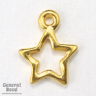 10mm x 13mm Gold Tierracast Wire Star Charms #CK031-General Bead