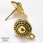 10mm Antique Gold Tierracast Pewter Beaded Ear Post-General Bead