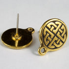 13mm Antique Gold TierraCast Pewter Celtic Ear Post #CK035