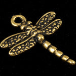 16mm x 20mm Antique Gold Tierracast Pewter Dragonfly Charm-General Bead