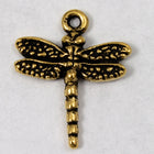 16mm x 20mm Antique Gold Tierracast Pewter Dragonfly Charm-General Bead
