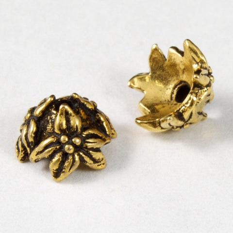 7mm Antique Gold Tierracast Pewter Jasmine Bead Cap-General Bead