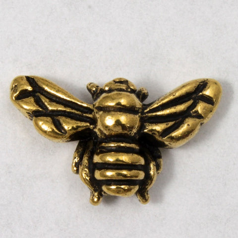 9.5mm 15.75mm Antique Gold Tierracast Pewter Honeybee Bead-General Bead