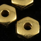 4mm Gold Tierracast Pewter Hexagon Heishi Spacer-General Bead