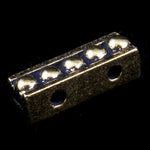3.5mm x 10.75mm Antique Gold Tierracast Beaded Two Hole Spacer Bar-General Bead
