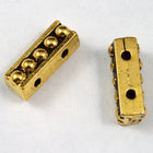 3.5mm x 10.75mm Antique Gold Tierracast Beaded Two Hole Spacer Bar-General Bead