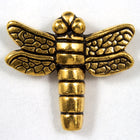 17mm Antique Gold TierraCast Pewter Dragonfly Bead #CK103