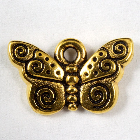 9mm x 15mm Antique Gold Tierracast Butterfly Charm-General Bead