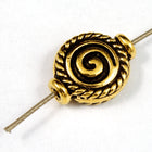 10mm Antique Gold Tierracast Pewter Spiral Bead-General Bead