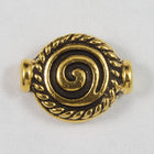 10mm Antique Gold Tierracast Pewter Spiral Bead-General Bead