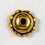 5mm Antique Gold Tierracast Beaded Bead Cap-General Bead