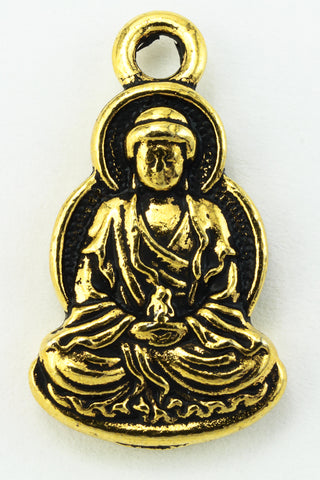 21mm Antique Gold Tierracast Pewter Buddha Charm #CKB117-General Bead