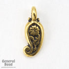 5mm x 12mm Antique Gold Tierracast Paisley Charm-General Bead