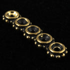 6mm x 26mm Antique Gold Tierracast Beaded Five Hole Spacer Bar-General Bead