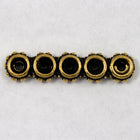 6mm x 26mm Antique Gold Tierracast Beaded Five Hole Spacer Bar-General Bead