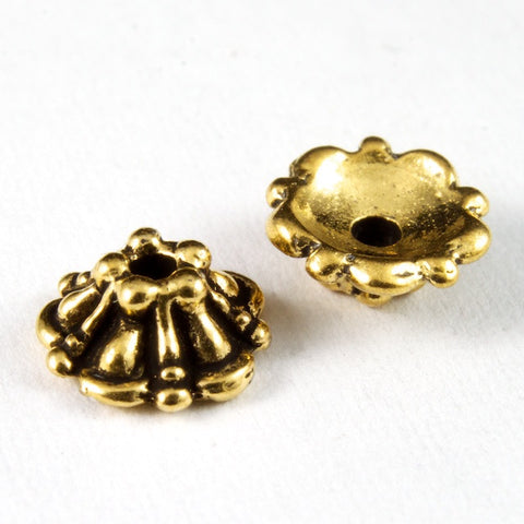 8mm Antique Gold "Tiffany" Tierracast Bead Cap-General Bead