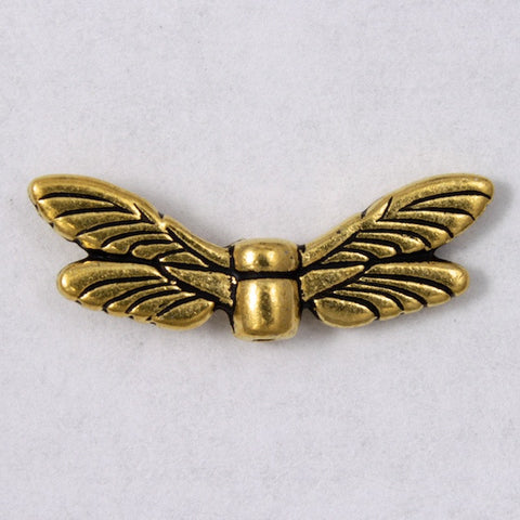 7mm x 20mm Antique Gold Tierracast Dragonfly Wings-General Bead