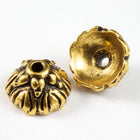 7.5mm Antique Gold TierraCast Pewter Sprouting Seed Bead Cap #CK147