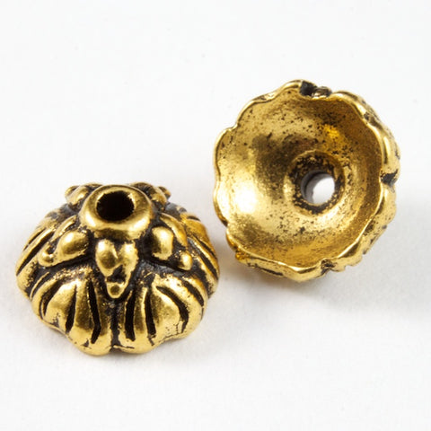 7.5mm Antique Gold TierraCast Pewter Sprouting Seed Bead Cap #CK147