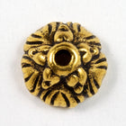 7.5mm Antique Gold TierraCast Pewter Sprouting Seed Bead Cap #CK147