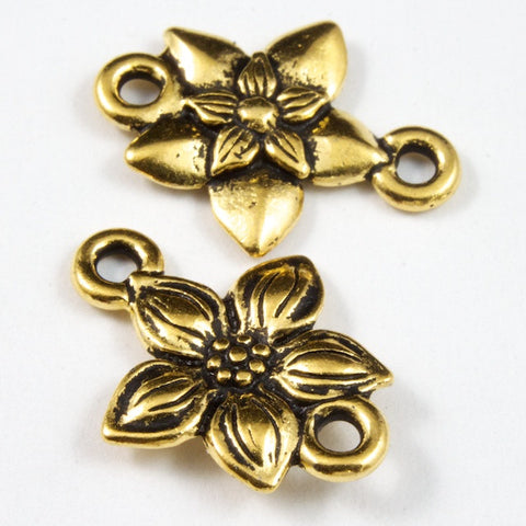 12mm x 16mm Antique Gold Tierracast Star Jasmine Link #CK148-General Bead