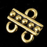 9.4mm x 10.6mm Antique Gold Tierracast Beaded Two Loop End Bar-General Bead
