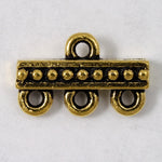 9.3mm x 14.7mm Antique Gold Tierracast Beaded Three Loop End Bar-General Bead
