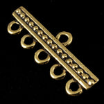 10mm x 26mm Antique Gold Tierracast Beaded Five Loop End Bar #CK153-General Bead