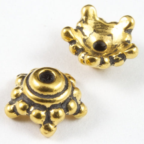 9mm Antique Gold Tierracast Star Bead Cap-General Bead