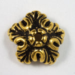 10mm Antique Gold Tierracast Oak Leaf Bead Cap-General Bead