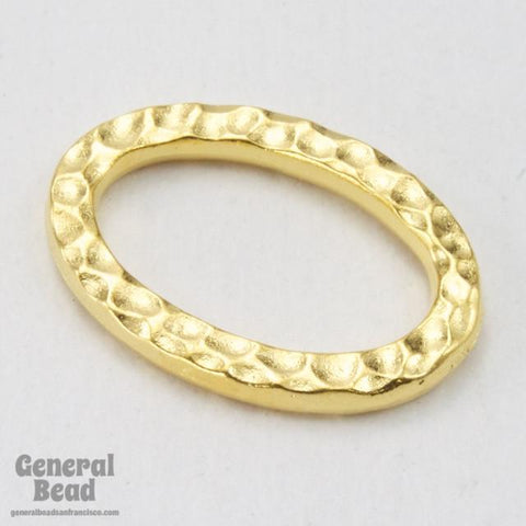 13mm x 18mm Antique Gold Tierracast Hammered Oval Link-General Bead