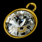 18mm x 14mm Crystal/Bright Gold Setting for 12mm Swarovski Rivoli #CKB169-General Bead