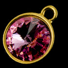 18mm x 14mm Light Rose/Bright Gold Setting for 12mm Swarovski Rivoli #CKB169-General Bead