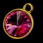 18mm x 14mm Rose/Bright Gold Setting for 12mm Swarovski Rivoli #CKB169-General Bead