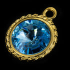 20mm x 16mm Bright Gold Twisted Setting for 12mm Swarovski Rivoli (All Colors) #CKB170-General Bead