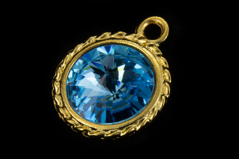 20mm x 16mm Bright Gold Twisted Setting for 12mm Swarovski Rivoli (All Colors) #CKB170-General Bead