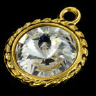 20mm x 16mm Bright Gold Twisted Setting for 12mm Swarovski Rivoli (All Colors) #CKB170-General Bead