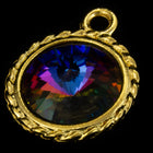 20mm x 16mm Bright Gold Twisted Setting for 12mm Swarovski Rivoli (All Colors) #CKB170-General Bead