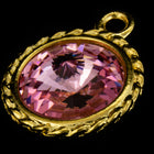 20mm x 16mm Light Rose/Bright Gold Twisted Setting for 12mm Swarovski Rivoli #CKB170-General Bead