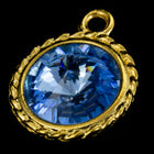 20mm x 16mm Light Sapphire/Bright Gold Twisted Setting for 12mm Swarovski Rivoli #CKB170-General Bead