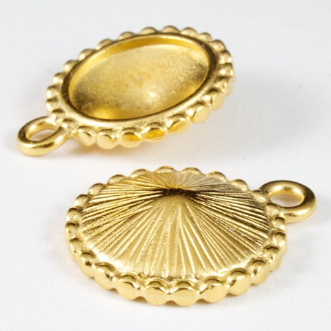 20mm x 16mm Bright Gold Twisted Setting for 12mm Swarovski Rivoli #CKB170-General Bead