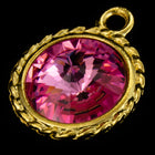 20mm x 16mm Bright Gold Twisted Setting for 12mm Swarovski Rivoli (All Colors) #CKB170-General Bead