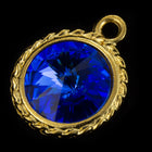 20mm x 16mm Bright Gold Twisted Setting for 12mm Swarovski Rivoli (All Colors) #CKB170-General Bead