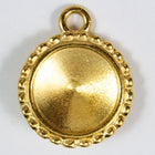 20mm x 16mm Bright Gold Twisted Setting for 12mm Swarovski Rivoli #CKB170-General Bead