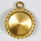 20mm x 16mm Crystal/Bright Gold Twisted Setting for 12mm Swarovski Rivoli #CKB170-General Bead