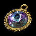 20mm x 16mm Bright Gold Twisted Setting for 12mm Swarovski Rivoli (All Colors) #CKB170-General Bead