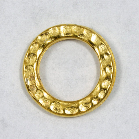 13mm Antique Gold Tierracast Hammered Round Link-General Bead
