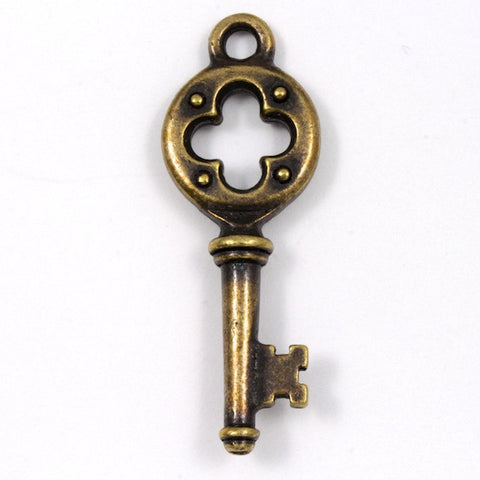 12mm x 32mm Antique Brass Tierracast Quatrefoil Key-General Bead